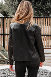 Women’s Faux Leather Boxy Button-Front Jacket | Zarnesh