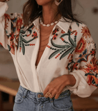 Women’s Floral Digital Button-Down Bishop Shirt | Zarnesh