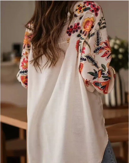 Women’s Floral Digital Button-Down Bishop Shirt | Zarnesh