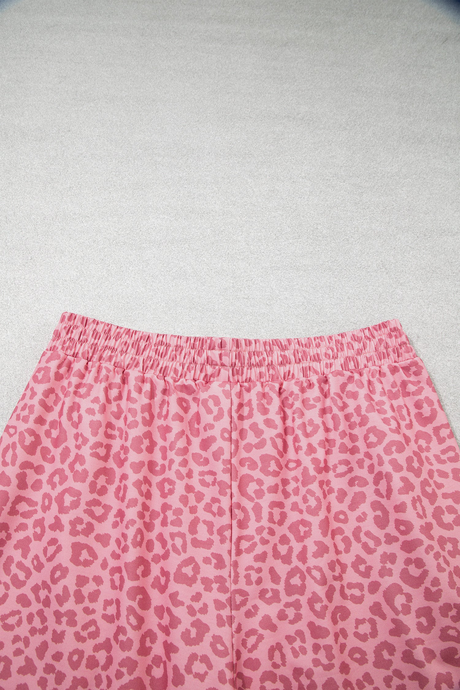 Pink leopard pants elastic waistband detail