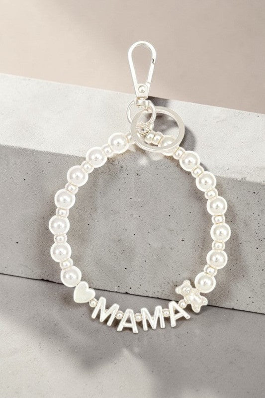 Women’s Mama Pearl Beaded Keychain Bracelet | Zarnesh