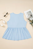 Women’s Peplum Plus Size Solid Sleeveless Bow Tie Tank Top | Zarnesh