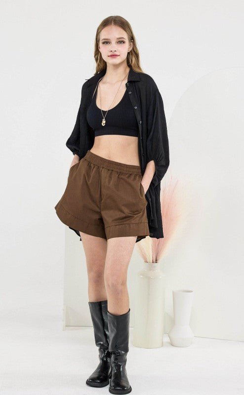 Women’s Plus Casual Cotton Blend Shorts with Pocket | Zarnesh