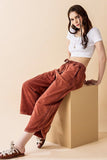 Women’s Plus Dolphin Tail Wide-Leg Mineral Washed Pants | Zarnesh