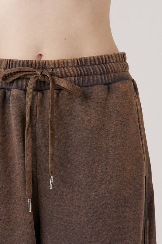 Women’s Plus Dolphin Tail Wide-Leg Mineral Washed Pants | Zarnesh