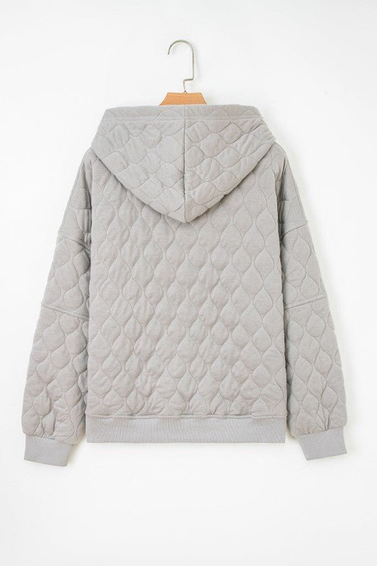 Women’s Quilted Plus Size Quarter Zip Pullover Hoodie | Zarnesh