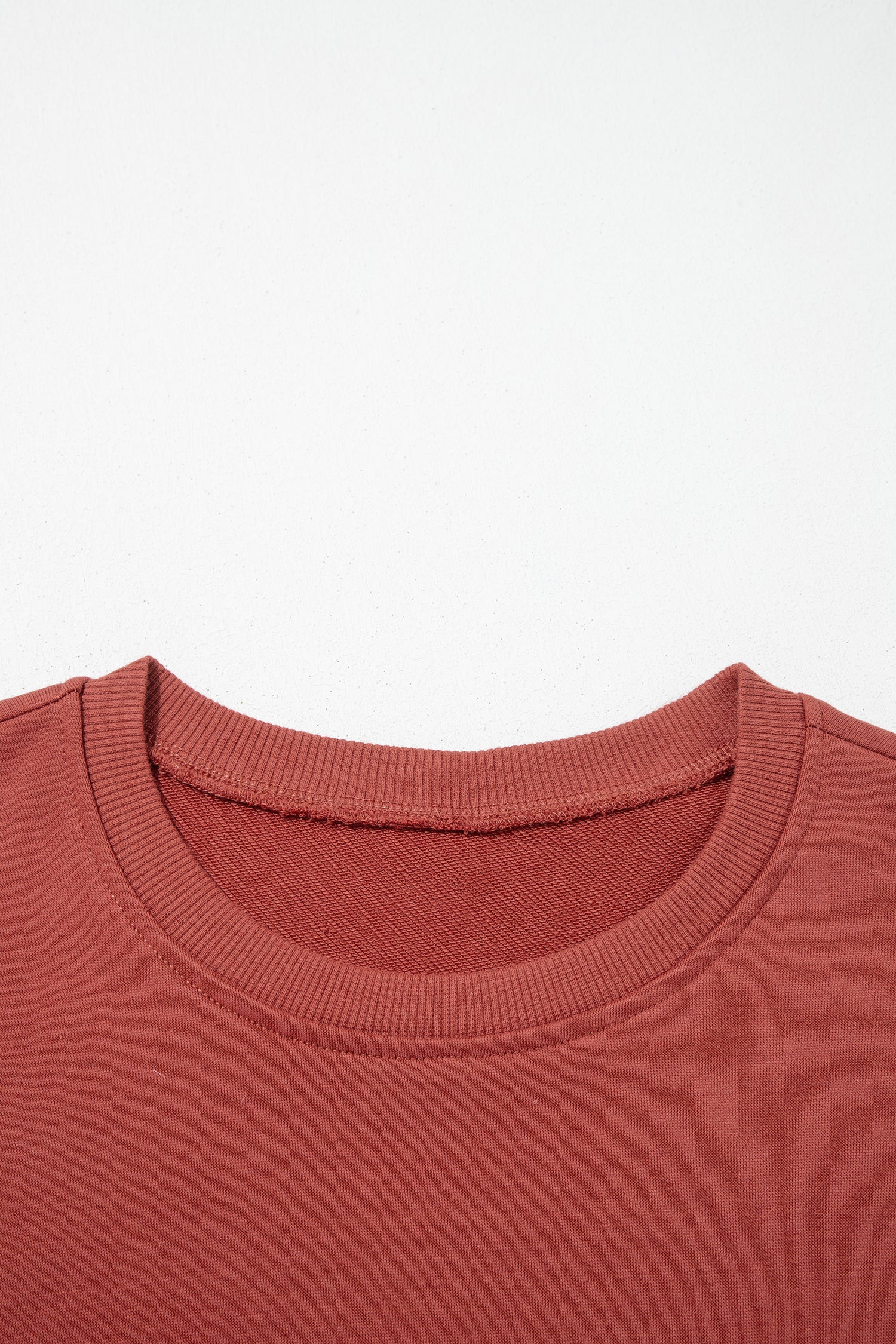 Mineral red sweatshirt ribbed crewneck, front view