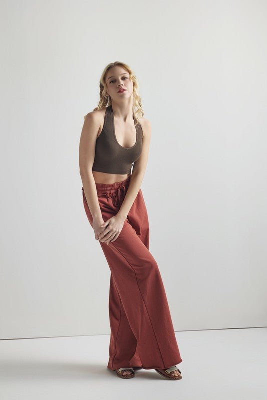 Women’s Ribbed Seamless V-Neck Knit Longline Bralette | Zarnesh