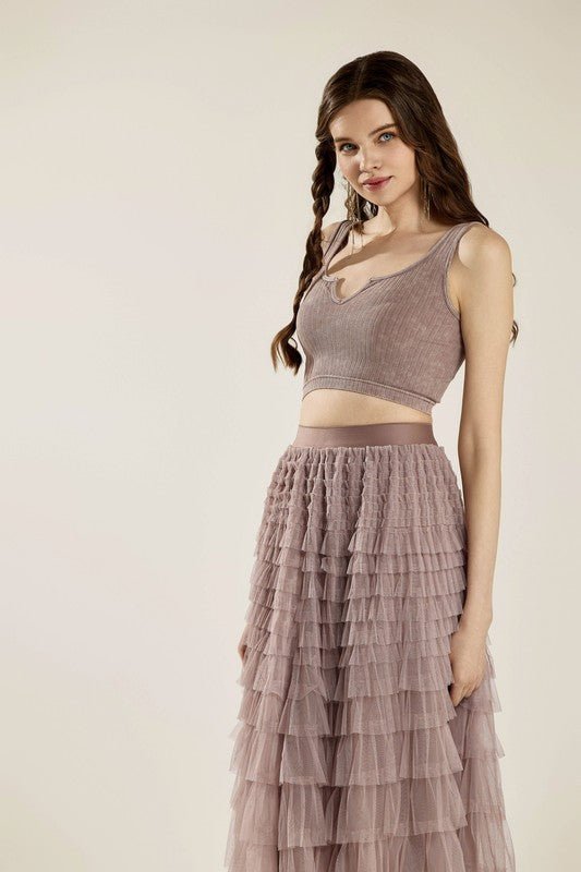 Women's Ribbed Washed Seamless Keyhole Neckline Stretch Bralette | Zarnesh