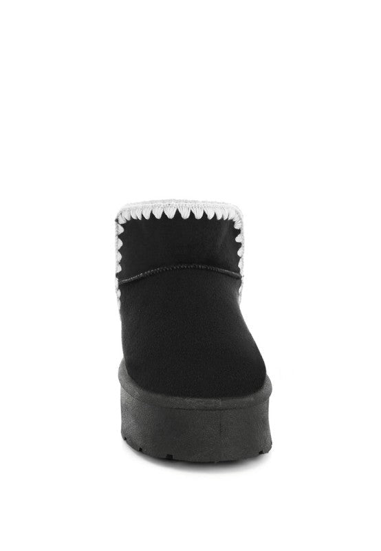 Women’s Rochas Scalloped Trim Faux Suede Snow Boots | Zarnesh