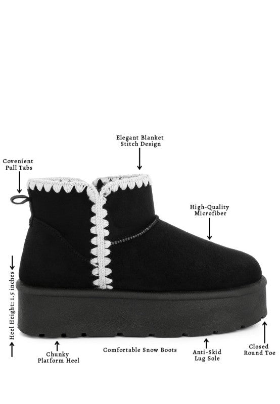 Women’s Rochas Scalloped Trim Faux Suede Snow Boots | Zarnesh