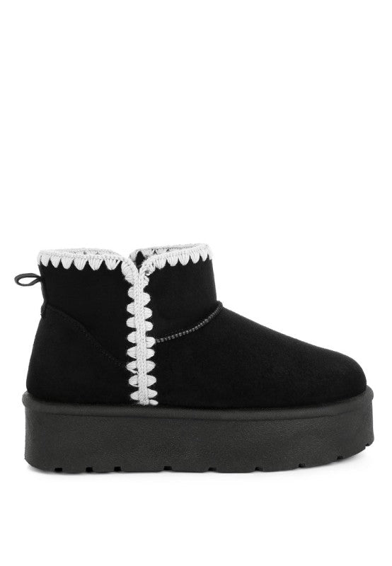 Women’s Rochas Scalloped Trim Faux Suede Snow Boots | Zarnesh
