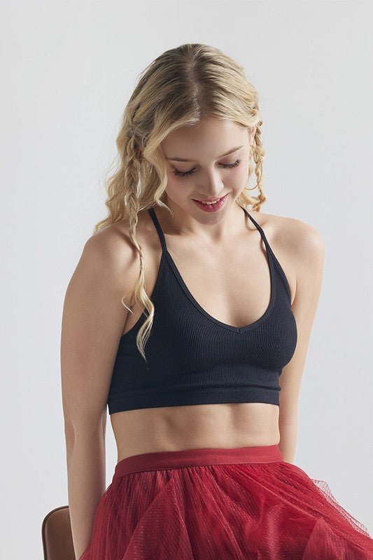 Women's Seamless Triangle Racerback Lace Knit Bralette | Zarnesh