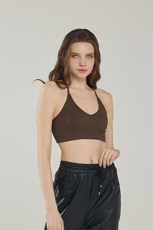 Women's Seamless Triangle Racerback Lace Knit Bralette | Zarnesh