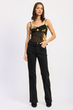 Women’s Sheer Floral Spaghetti Strap Sheer Cami Top | Zarnesh