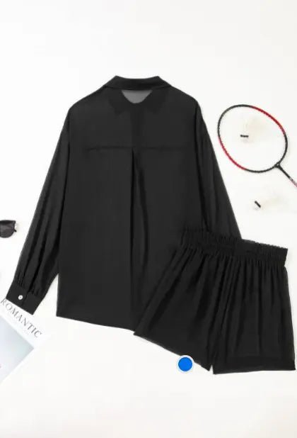 Women’s Sheer Tunic Shirt & Shorts Beach Cover-Up | Zarnesh