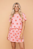 Women’s Short Sleeve Polka Dot Top & Mini Skirt Set | Zarnesh