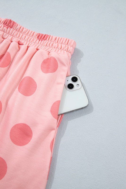 Women’s Short Sleeve Polka Dot Top & Mini Skirt Set | Zarnesh