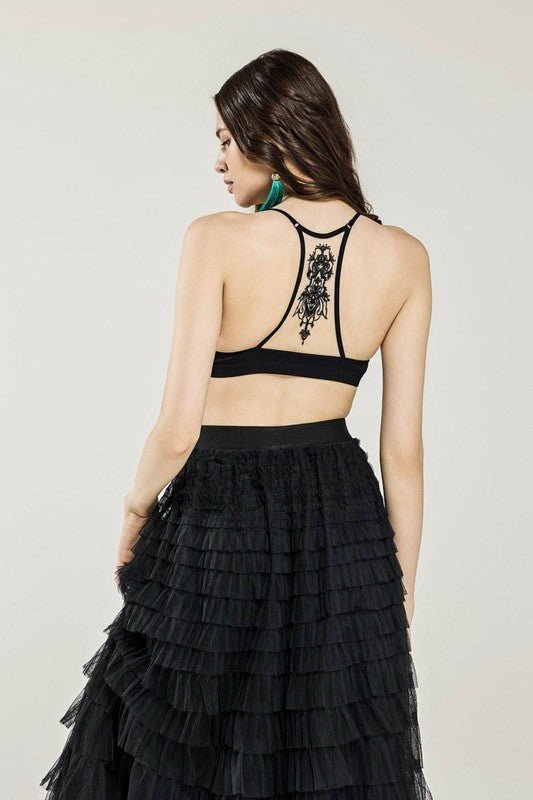 Women's Tattoo Seamless Ribbed Racerback Bralette | Zarnesh