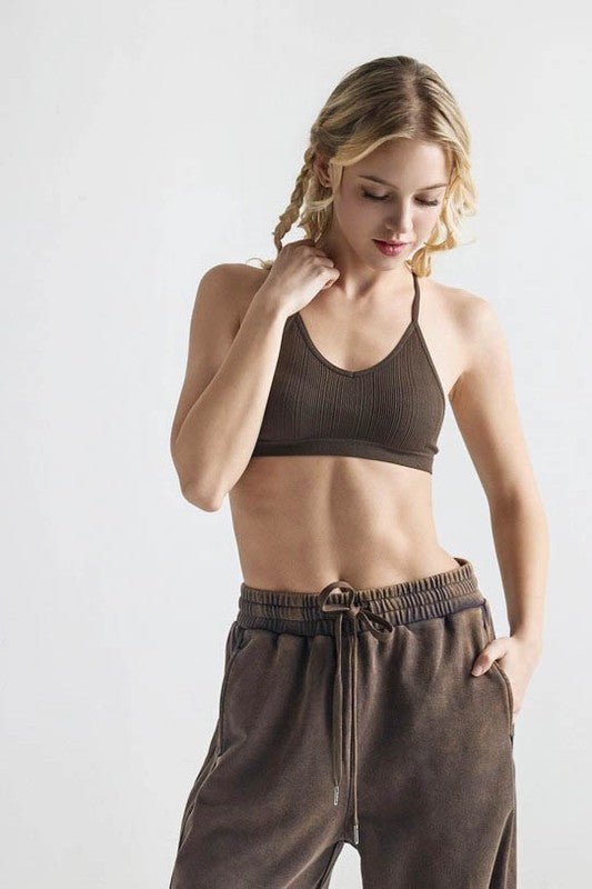 Women's Tattoo Seamless Ribbed Racerback Bralette | Zarnesh