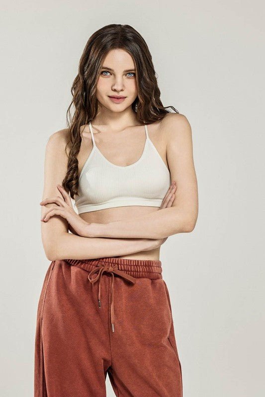 Women's Tattoo Seamless Ribbed Racerback Bralette | Zarnesh