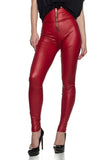 Zip Front High Waist Leather Moto Leggings | Zarnesh