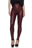 Zip Front High Waist Leather Moto Leggings | Zarnesh