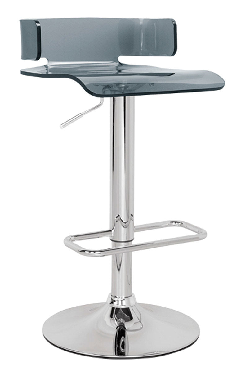 26" Black & Silver Stainless Steel Low back Counter Height Bar Chair With Footrest | Zarnesh