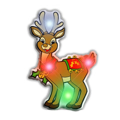 Rudolph the Reindeer Flashing Blnky Body Light Lapel Pins | Zarnesh