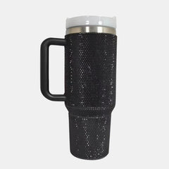 Sparkle in Every Sip: Rhinestone Stainless Steel Tumbler with Straw