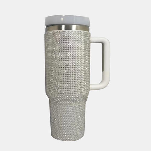 Sparkle in Every Sip: Rhinestone Stainless Steel Tumbler with Straw