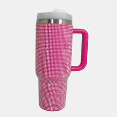 Sparkle in Every Sip: Rhinestone Stainless Steel Tumbler with Straw