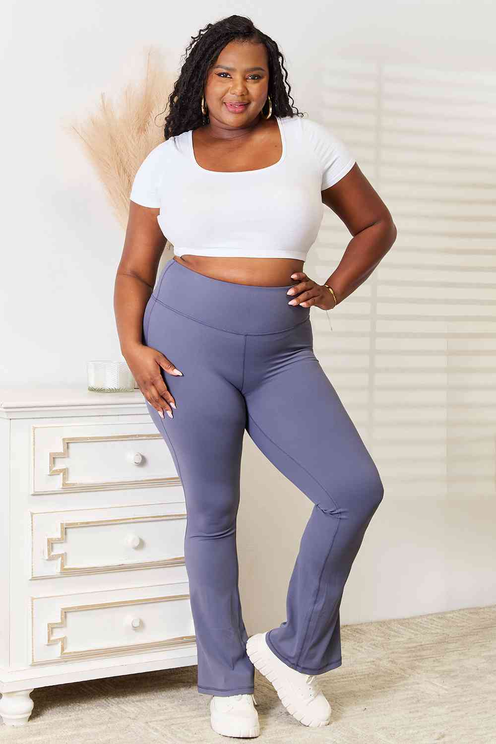 Basic Bae Wide Waistband Bootcut Sports Pants - Sporty Chic with Ultimate Comfort