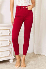 Judy Blue Full Size High Waist Tummy Control Skinny Jeans - Scarlet