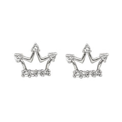 Royal Radiance: Crown Crystal Stud Earring