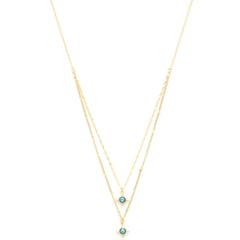 Starry Elegance: Double Star Crystal Layered Necklace