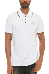 Men's Couture Polo Button Down Shirts - White  | Zarnesh