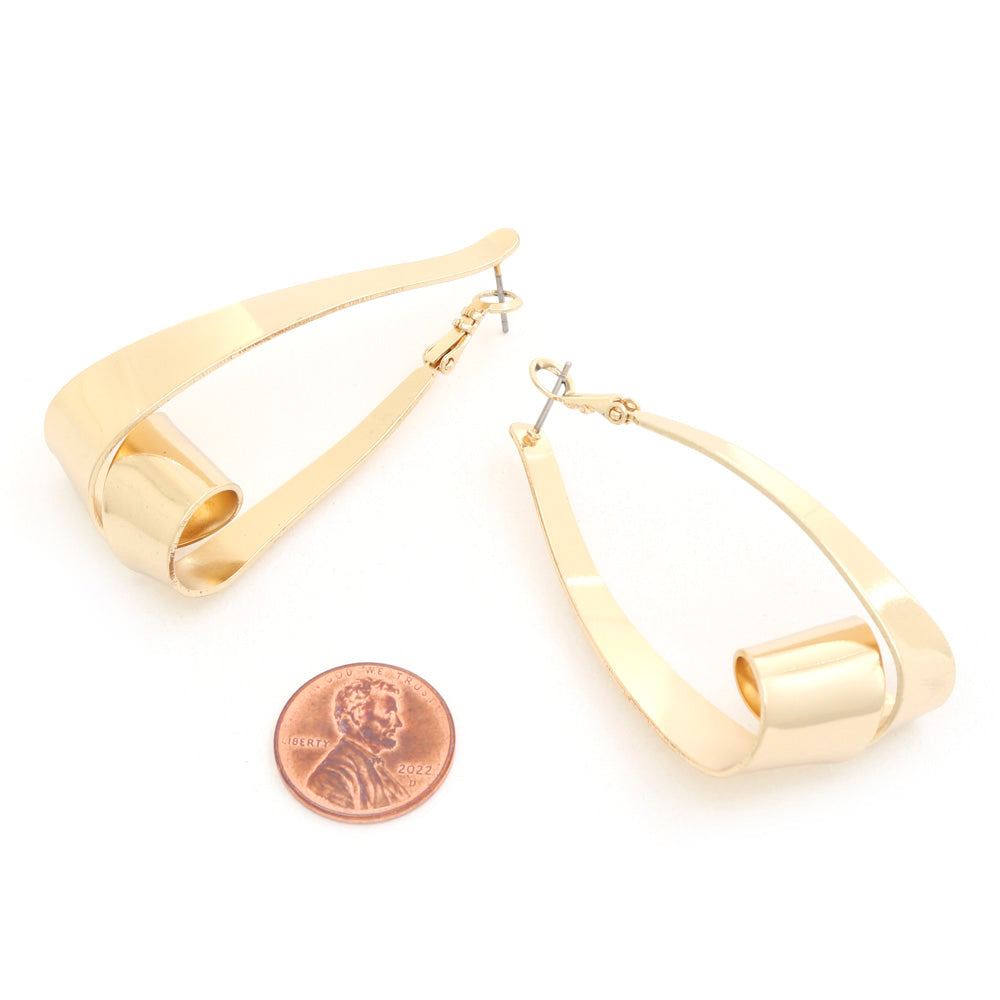 Geometric Elegance: Triangle Loop Metal Dangle Earring