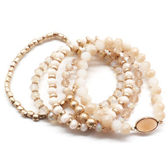 Boho Bliss: Multi Bead Stretch Bracelet Set