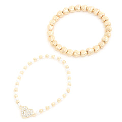 Love on Your Wrist: Heart Charm Beaded Bracelet Set