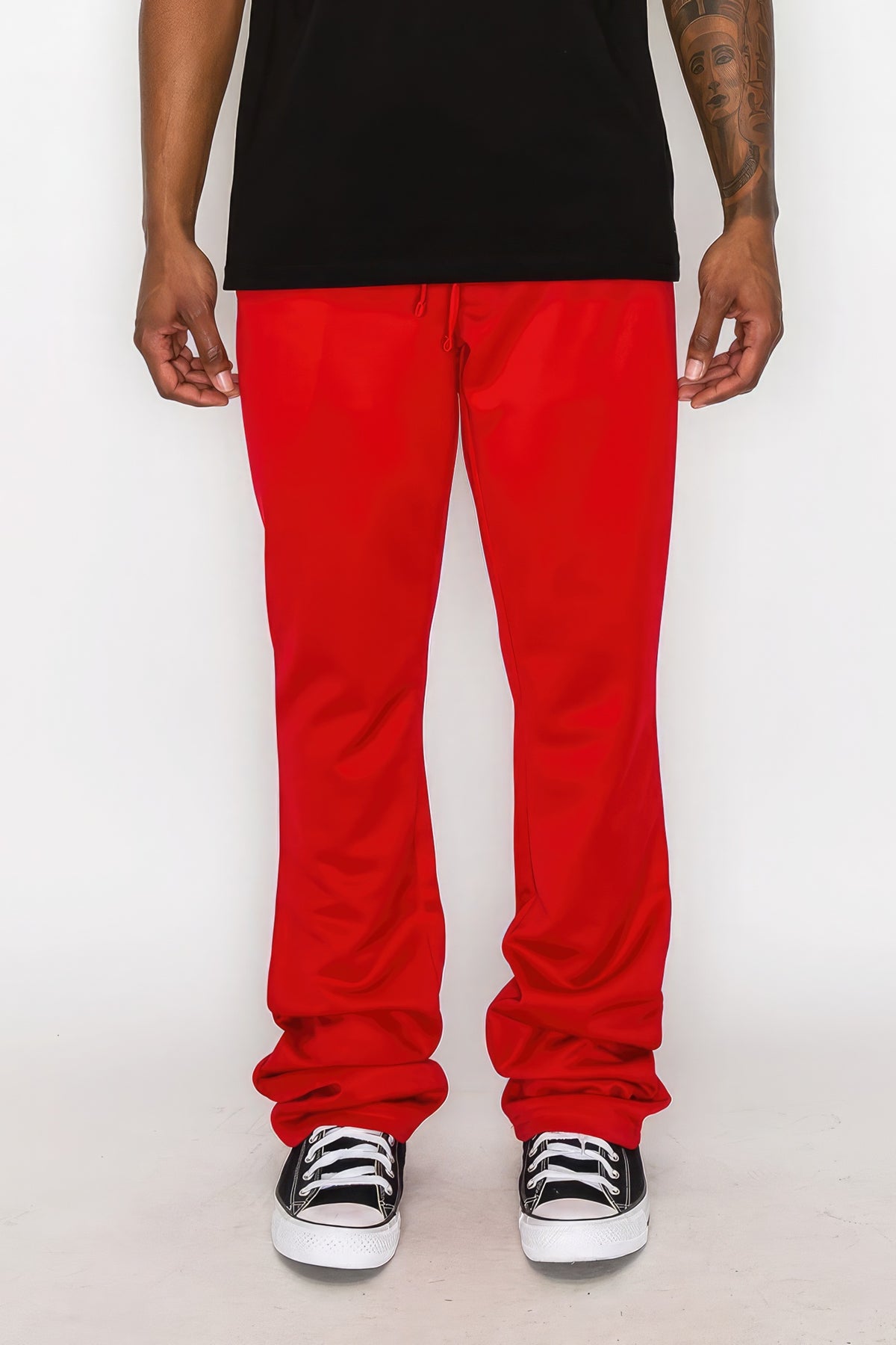 Men's Casual Flared Jogger Track Pants Sweatpants - Red | Zarnesh