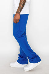 Men's Casual Flared Jogger Track Pants Sweatpants - Blue | Zarnesh