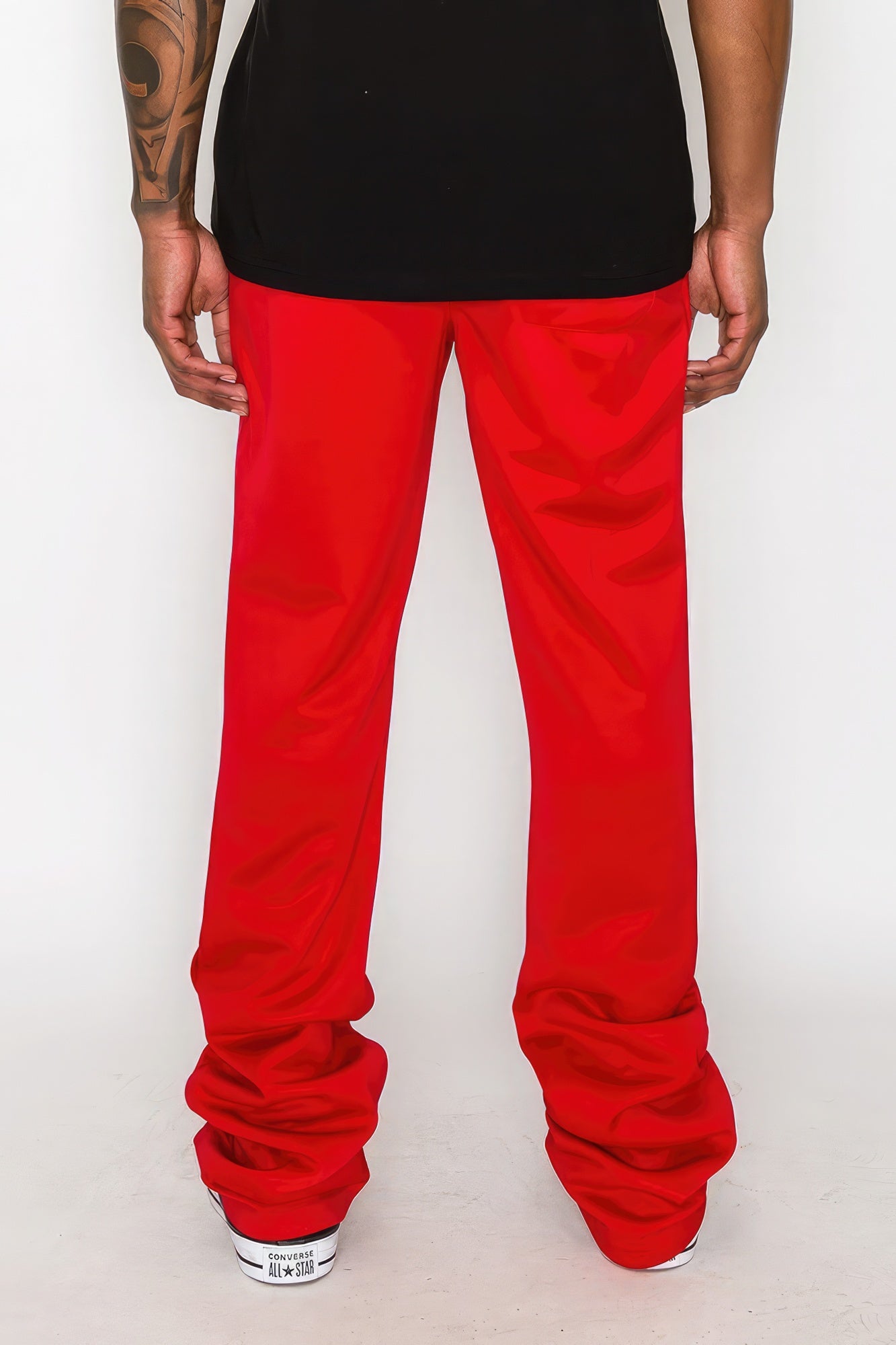 Men's Casual Flared Jogger Track Pants Sweatpants - Red | Zarnesh