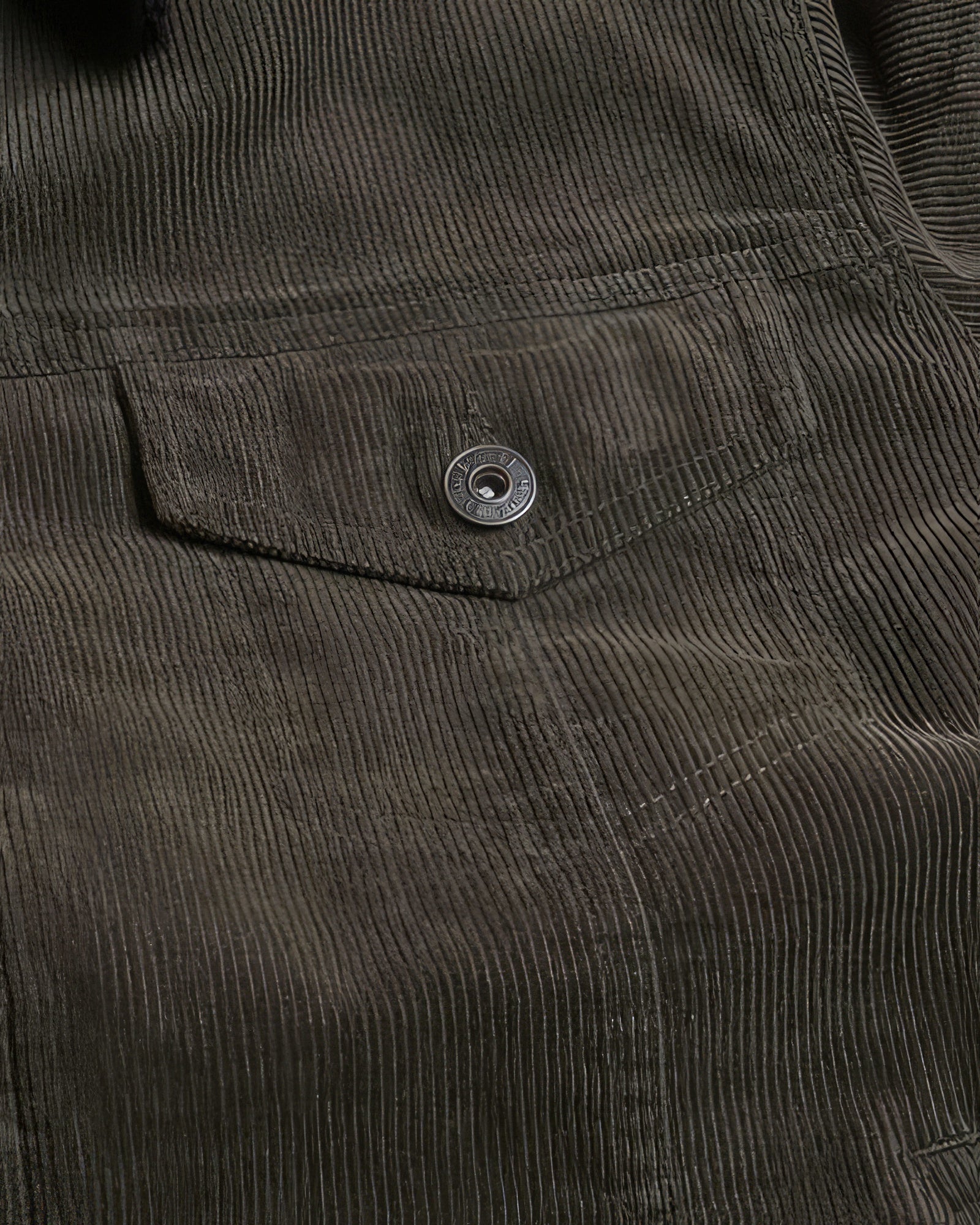 Men's Casual Corduroy Lined Trucker Jacket - Dark Olive | Zarnesh