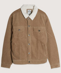 Men's Casual Corduroy Lined Trucker Jacket - Dune | Zarnesh