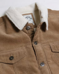 Men's Casual Corduroy Lined Trucker Jacket - Dune | Zarnesh