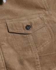 Men's Casual Corduroy Lined Trucker Jacket - Dune | Zarnesh